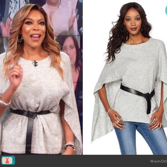 NWT Black Knit Sweater Cape Wendy Williams for HSN - Picture 2 of 8